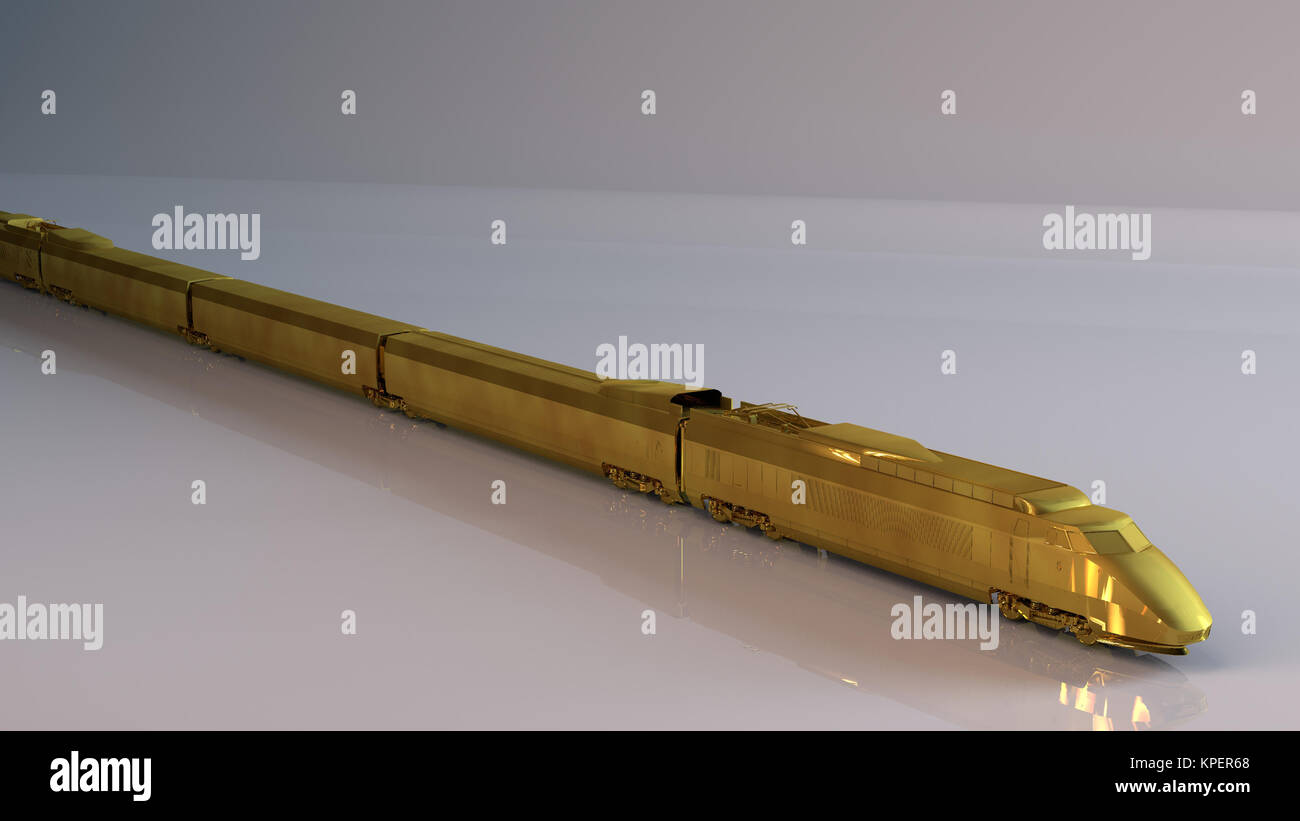 Golden oggetto 3D (treno) Foto Stock