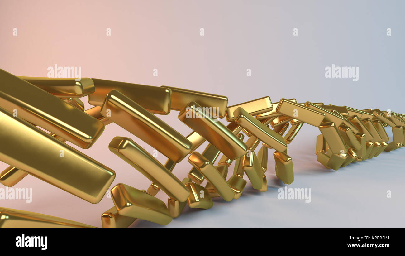 Golden sfondo astratto 3d Foto Stock