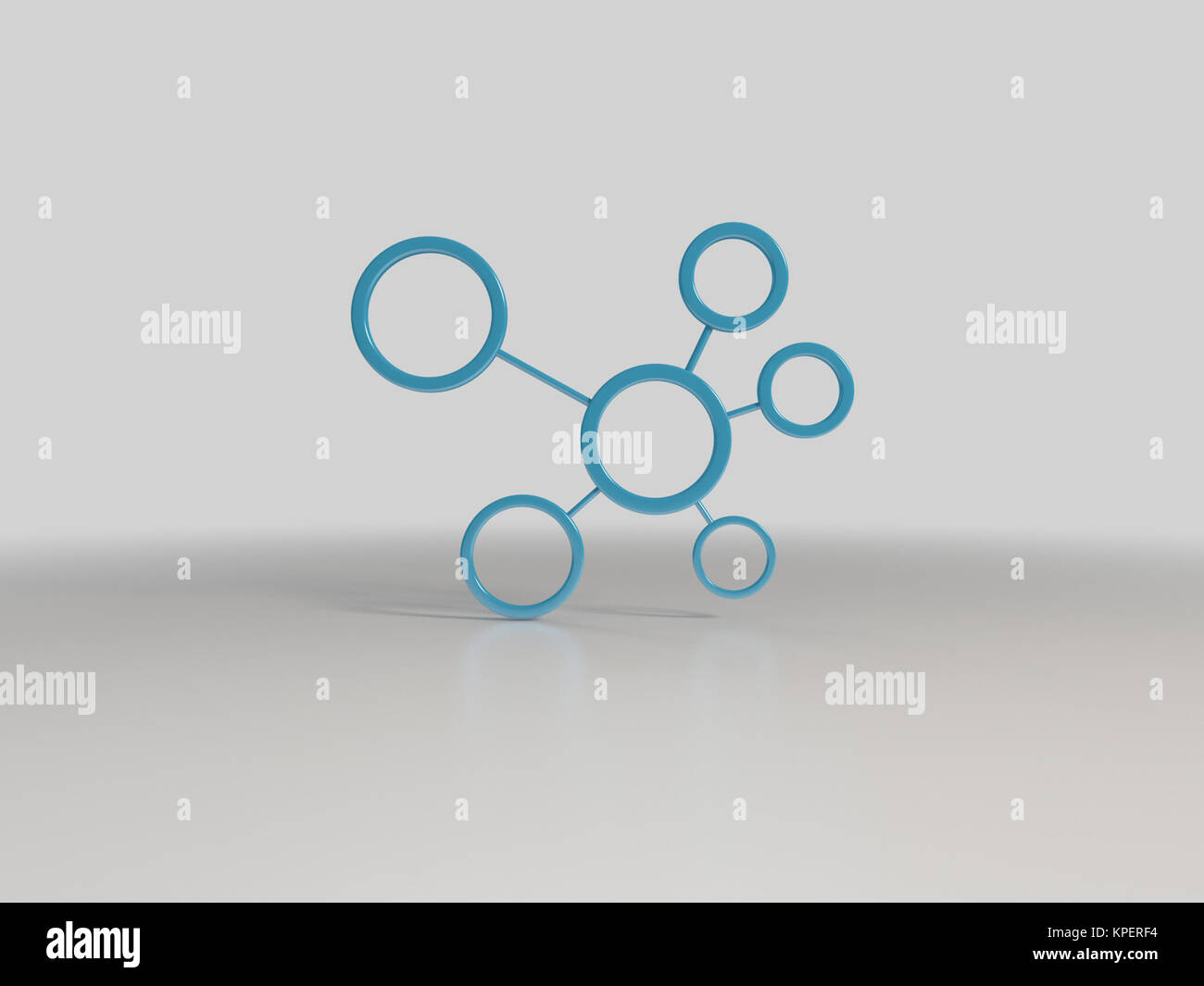 Rete astratta con cerchi 3D Foto Stock