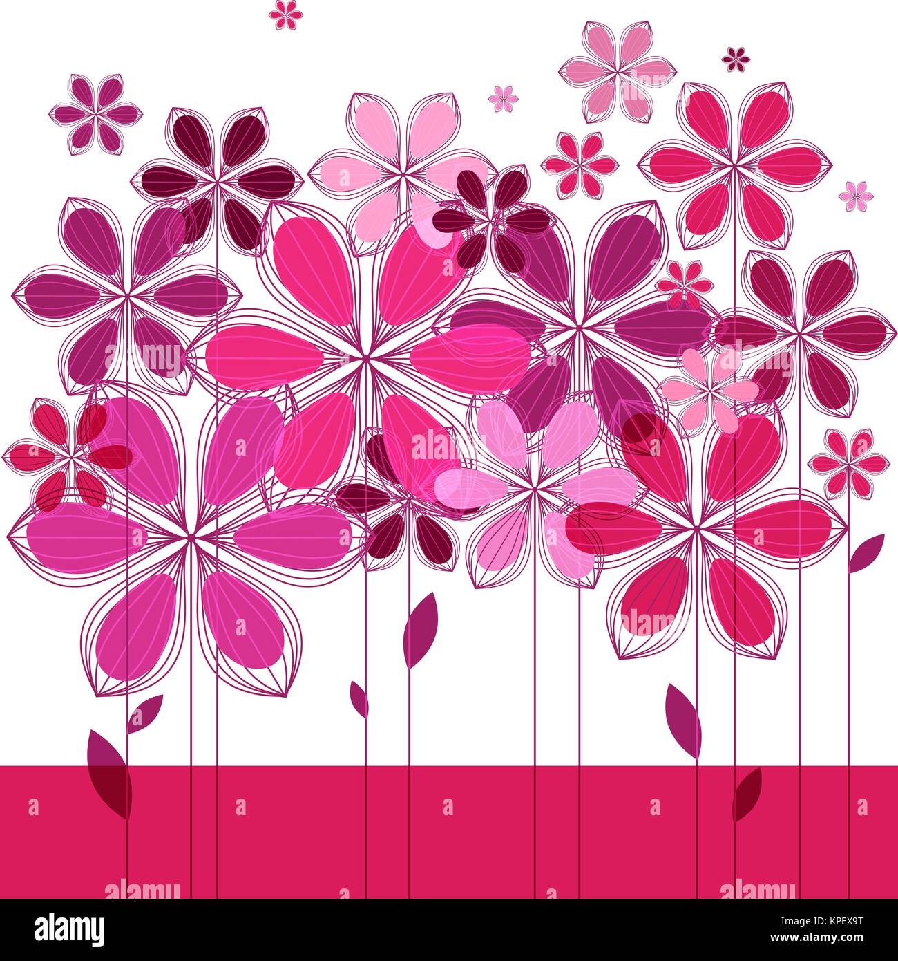 Biglietto di auguri, rosa composizione floreale su sfondo bianco Illustrazione Vettoriale