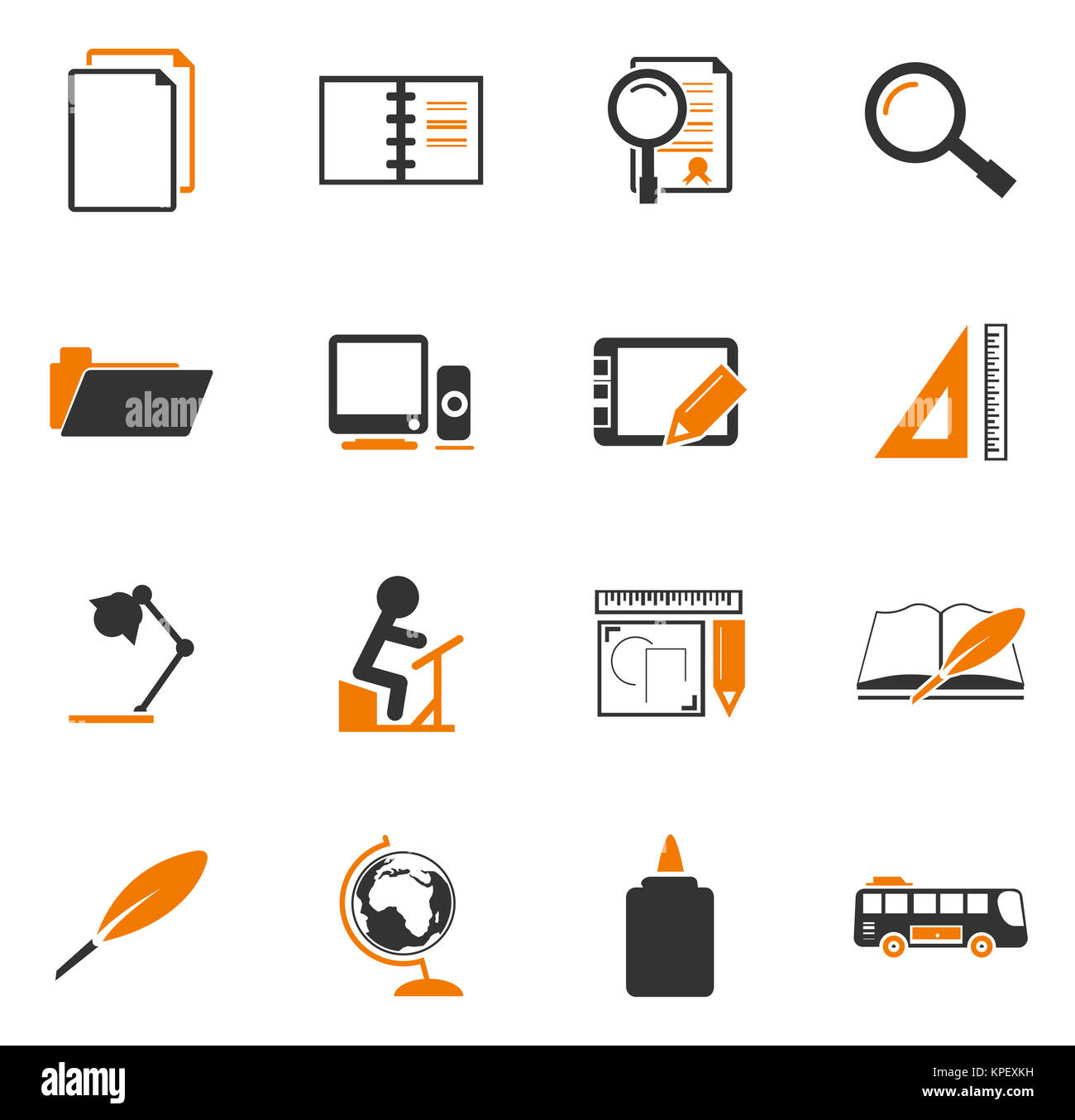 Scuola di set di icone Foto Stock