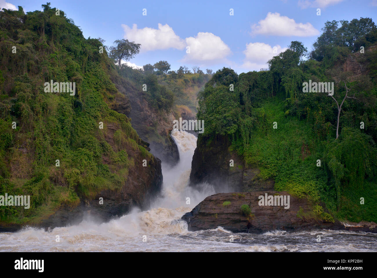 L'Uganda è chiamata "la perla dell'Africa" per i suoi splendidi paesaggi, gente amichevole e abbondanza di pioggia. Murchison Falls Foto Stock