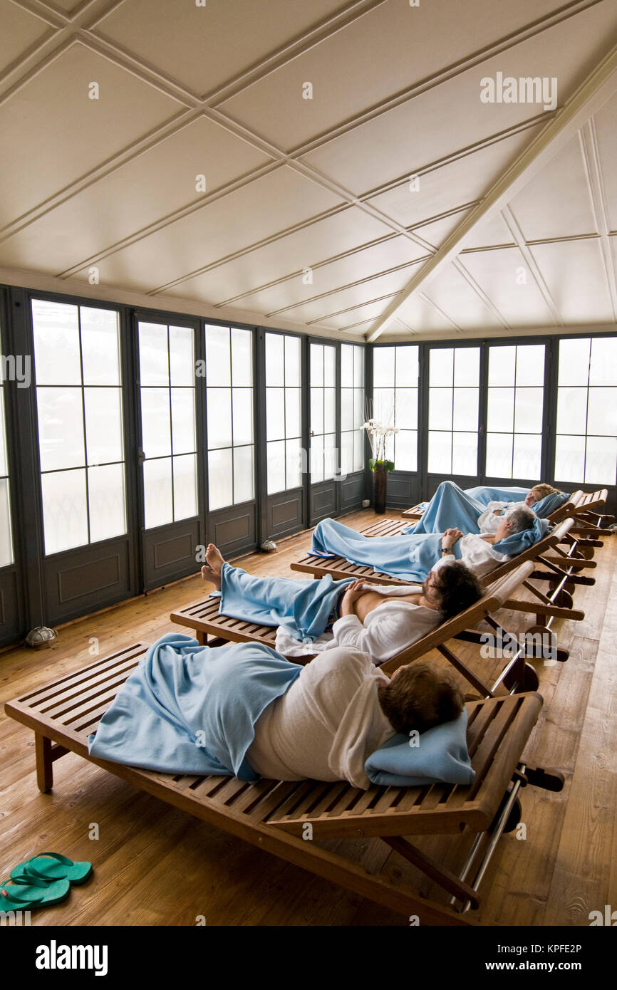 Sala relax, Pré-Saint-Didier Spa, Valle d'Aosta, Italia Foto Stock