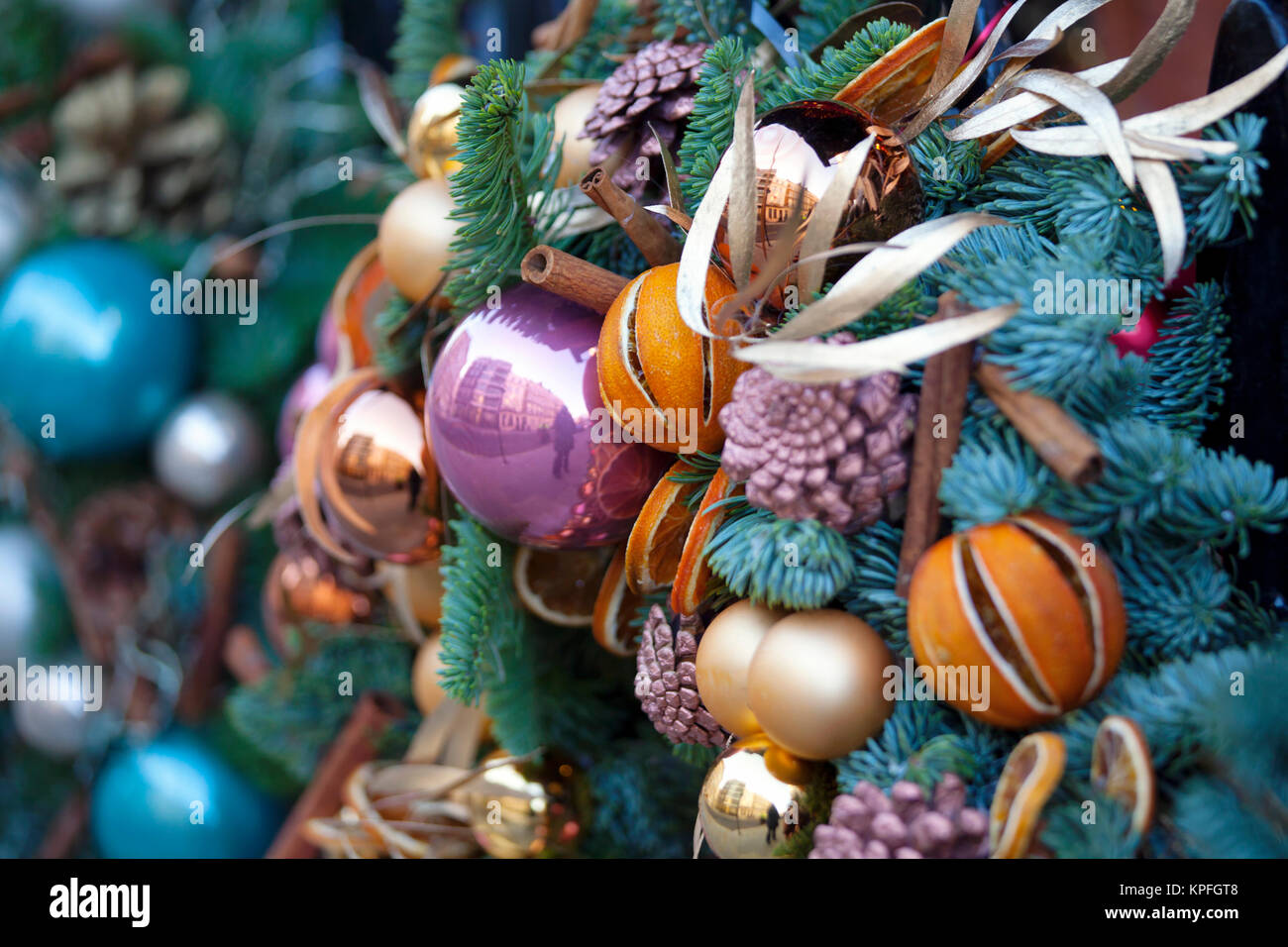 Le decorazioni di Natale Foto Stock