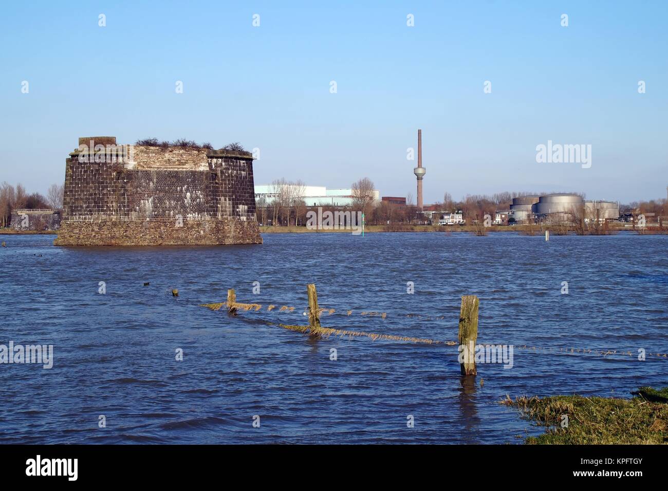 Ponte ferroviario storico Wesel Foto Stock