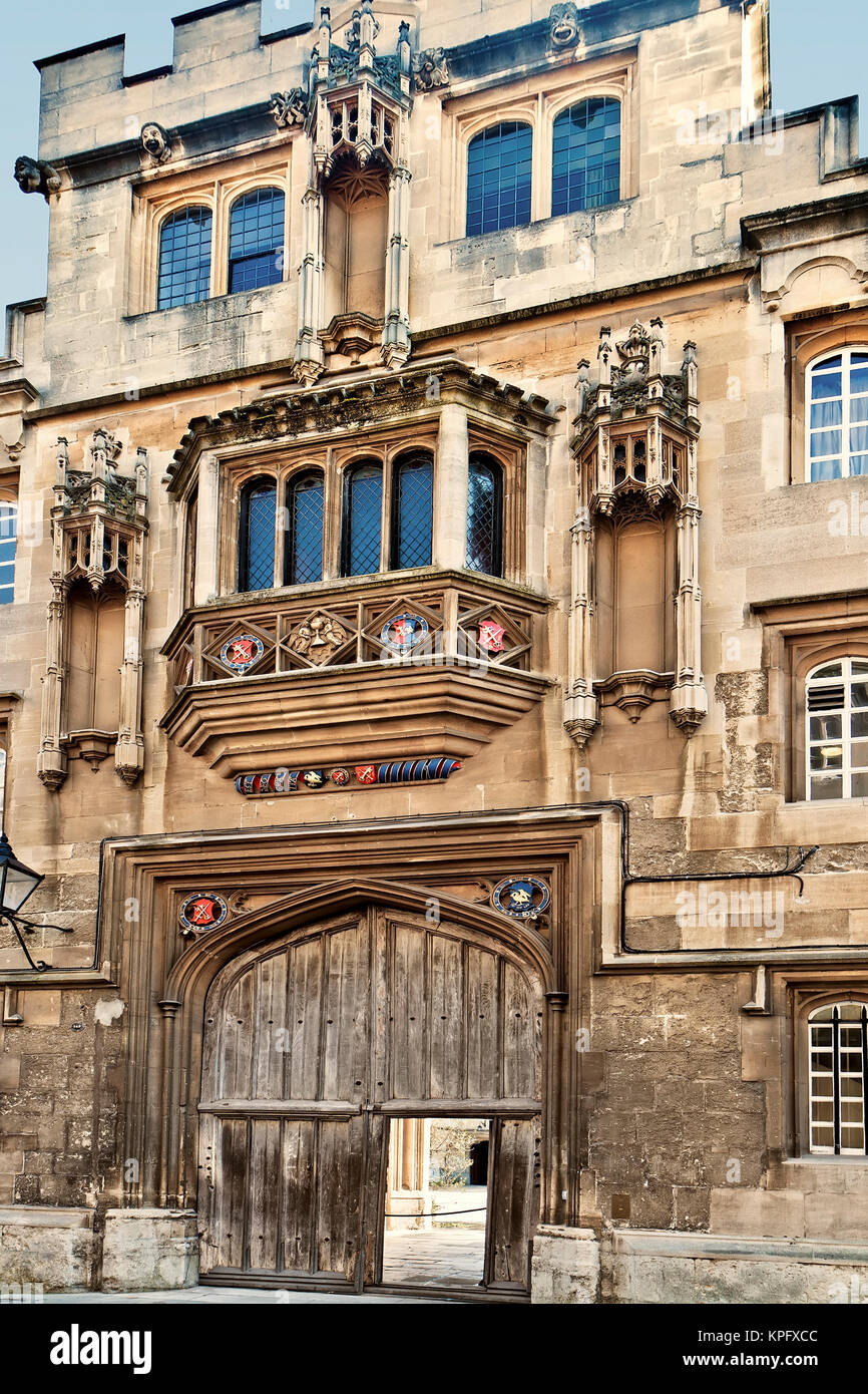 Regno Unito Oxford il Corpus Christi College di Gateway Foto Stock