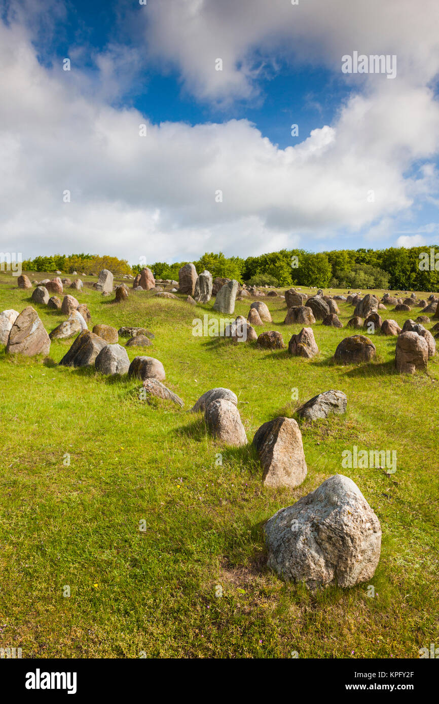 Danimarca, nello Jutland, Aalborg-Lindholm, Lindholm Hoje, Viking sepoltura Foto Stock