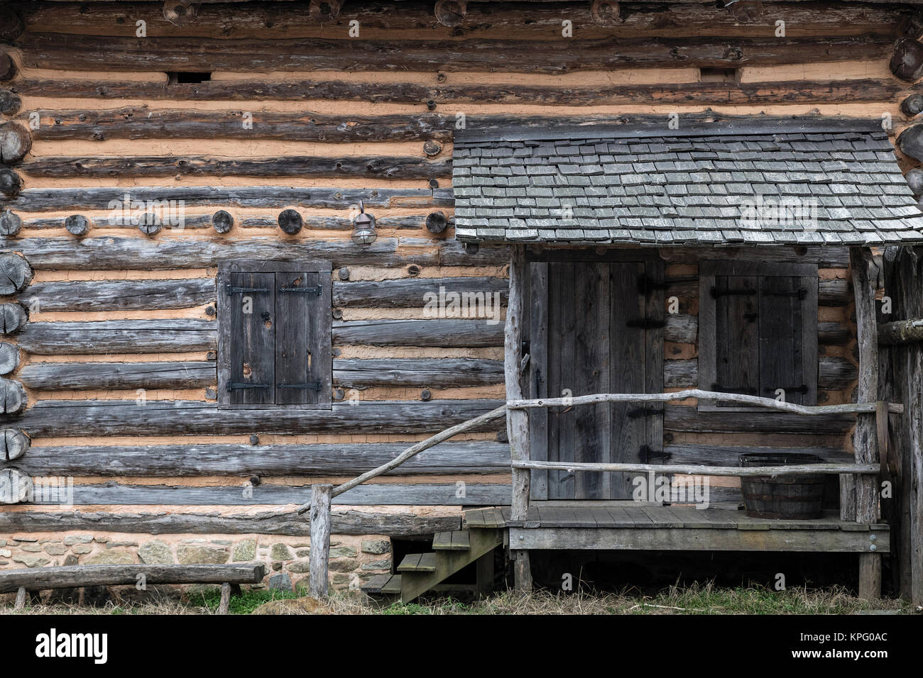 Davidson Fort, guerra rivoluzionaria, Old Fort, North Carolina, Stati Uniti d'America. Foto Stock