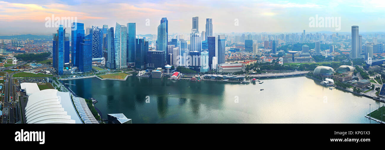 Singapore Downtown panorama Foto Stock