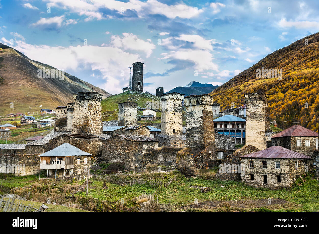 Ushguli village museum di Svaneti. Svaneti superiore - UNESCO - Sito Patrimonio dell'umanità. La Georgia, l'Europa. Foto Stock
