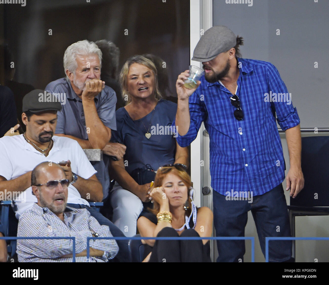 FLUSHING NY- Settembre 03: Leonardo DiCaprio, Irmelin Indenbirken, giorno dieci del 2014 US Open al USTA Billie Jean King National Tennis Center il 3 settembre 2014 nel quartiere di lavaggio del Queens Borough of New York CityMiami Beach, Florida, il 28 aprile 2006 persone: Leonardo DiCaprio, Irmelin Indenbirken Foto Stock