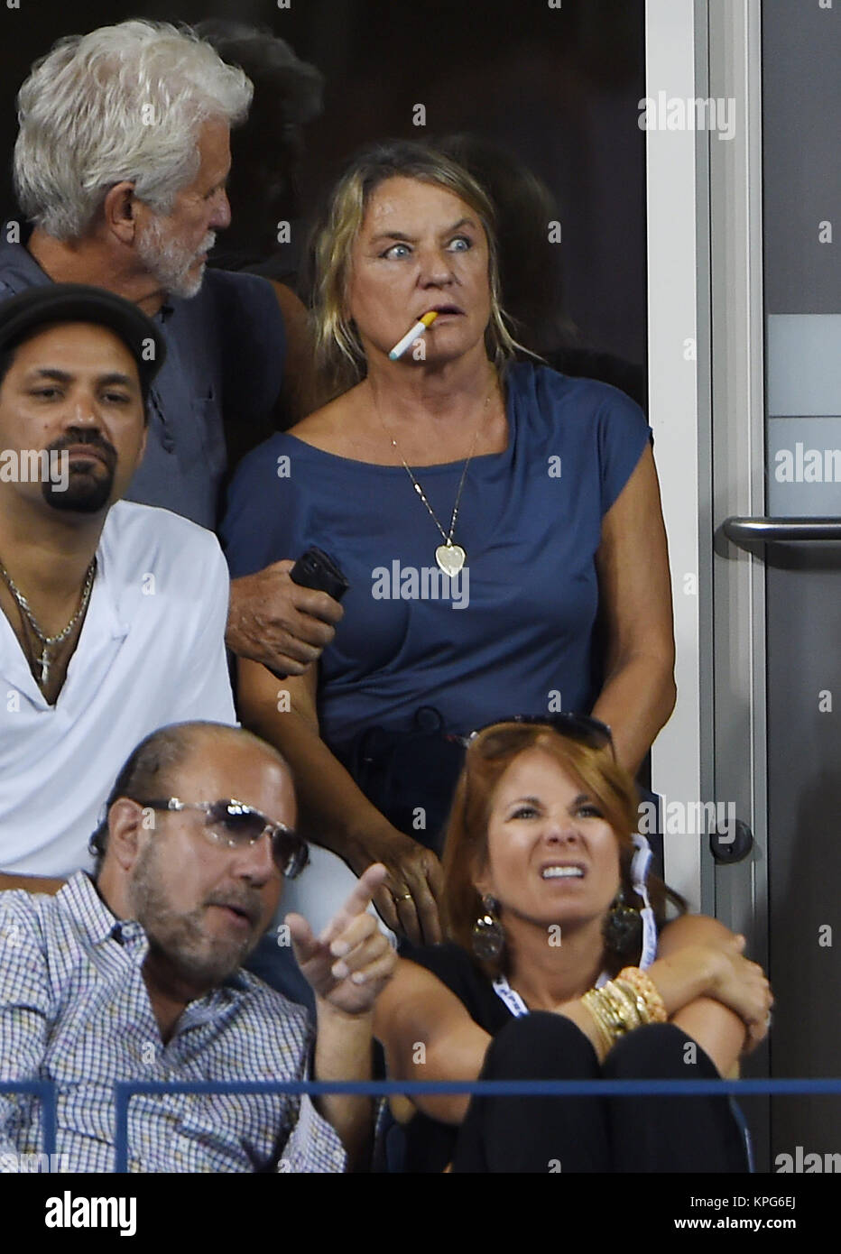 FLUSHING NY- Settembre 03: Leonardo DiCaprio, Irmelin Indenbirken, giorno dieci del 2014 US Open al USTA Billie Jean King National Tennis Center il 3 settembre 2014 nel quartiere di lavaggio del Queens Borough of New York City People: Leonardo DiCaprio, Irmelin Indenbirken Foto Stock