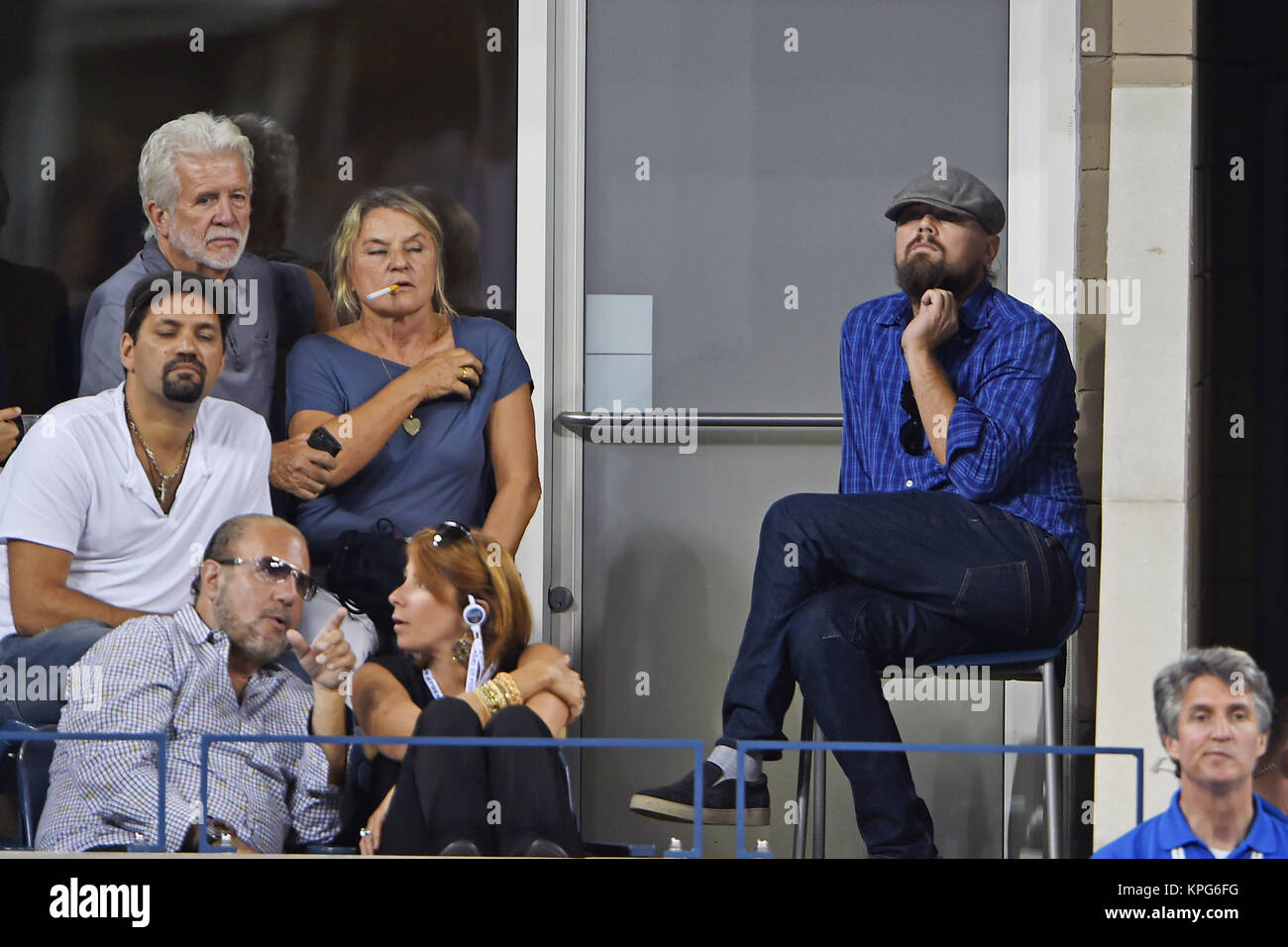 FLUSHING NY- Settembre 03: Leonardo DiCaprio, Irmelin Indenbirken, giorno dieci del 2014 US Open al USTA Billie Jean King National Tennis Center il 3 settembre 2014 nel quartiere di lavaggio del Queens Borough of New York City People: Leonardo DiCaprio, Irmelin Indenbirken Foto Stock