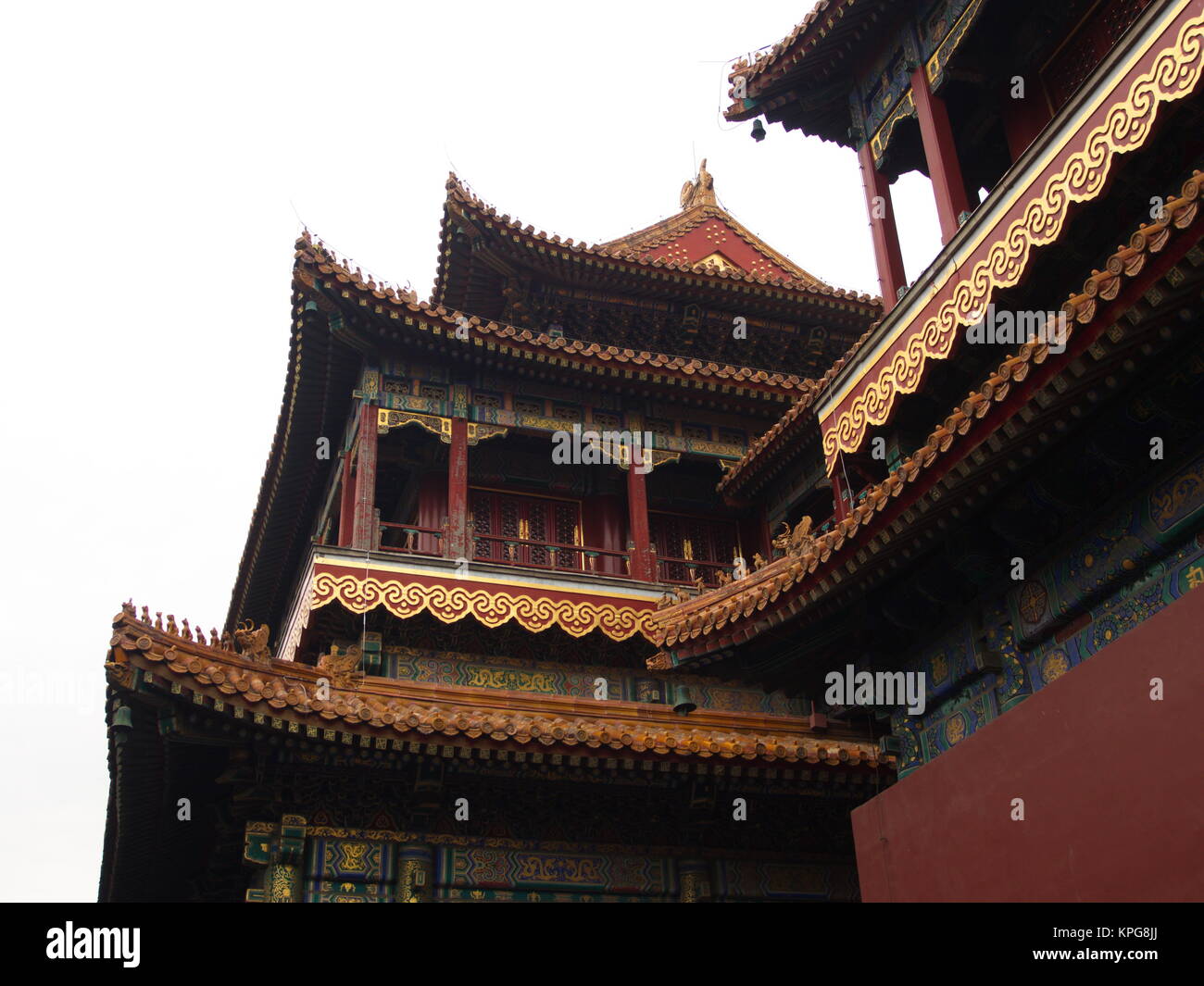 Yonghegong Tempio Lama.La Hall di armonia e di pace. Uno dei più grandi e più importanti Buddista Tibetana monasteri in tutto il mondo.travel in Beijin Foto Stock