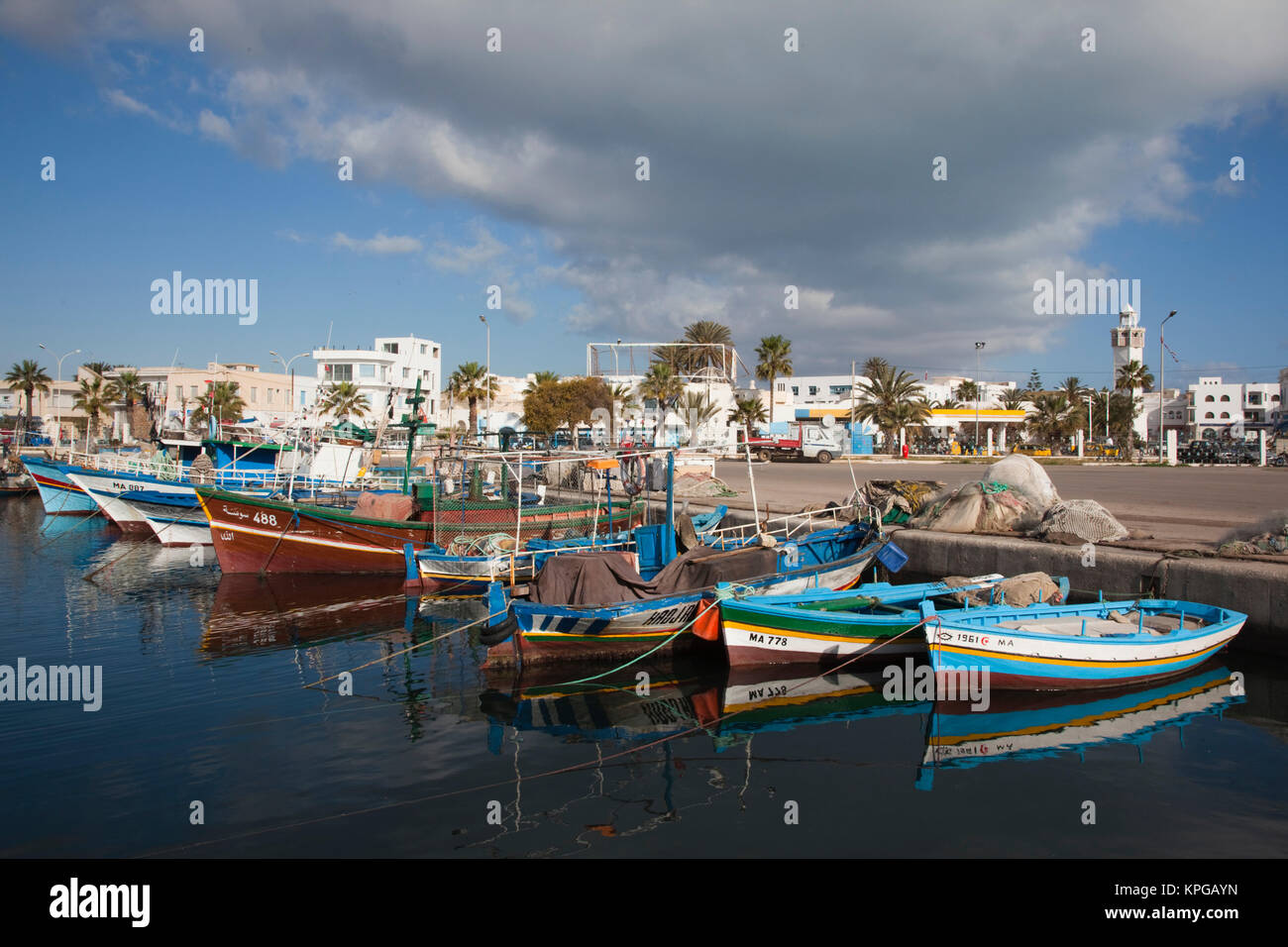 La Tunisia, tunisino Costa Centrale di Mahdia, Porto Foto Stock