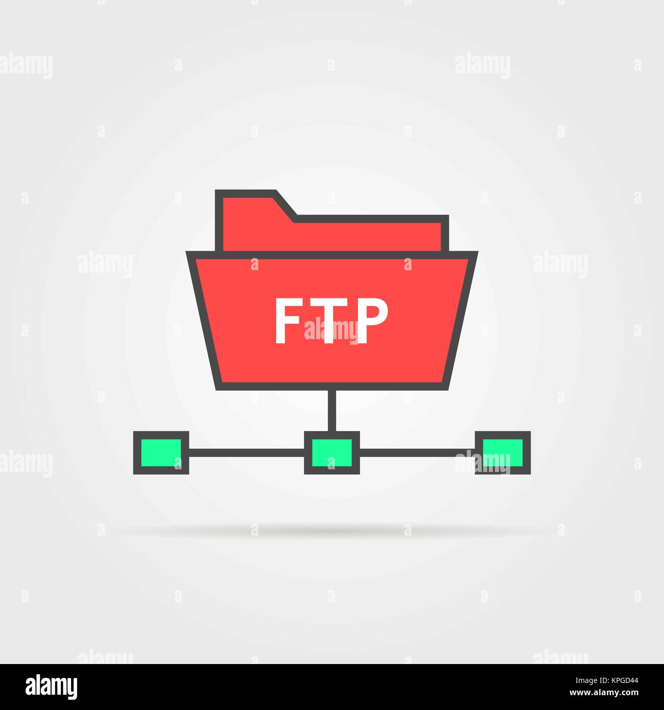 Colore del protocollo ftp icona semplice Illustrazione Vettoriale