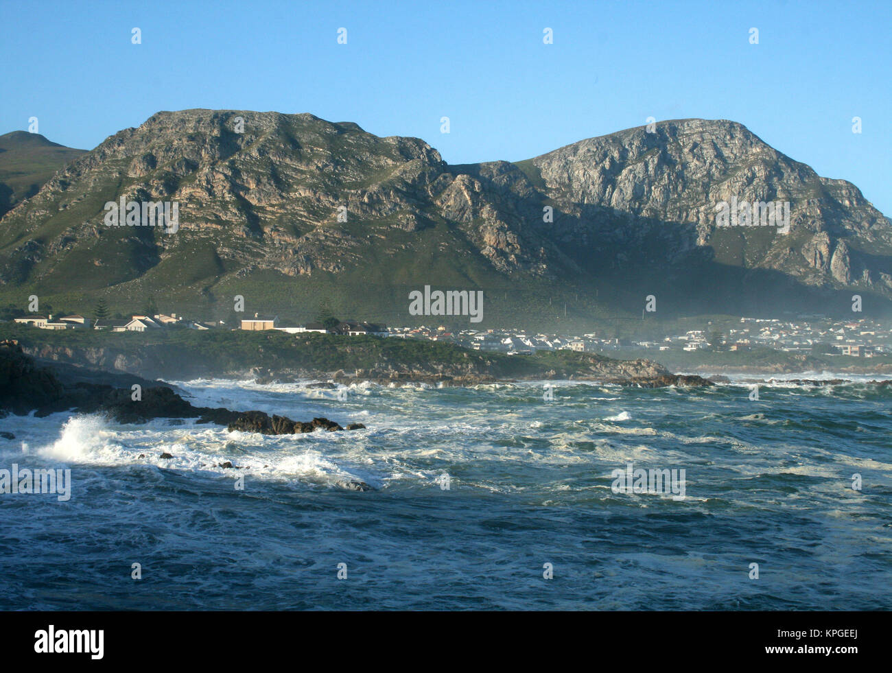 Increspato seascape a Hermanus, Sud Africa Foto Stock