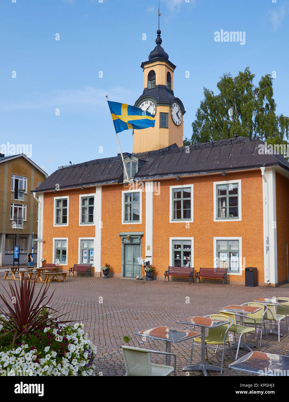 Radhuset (municipio) Radhusetorget Square, Osthammar, la Contea di Uppsala, Svezia e Scandinavia Foto Stock