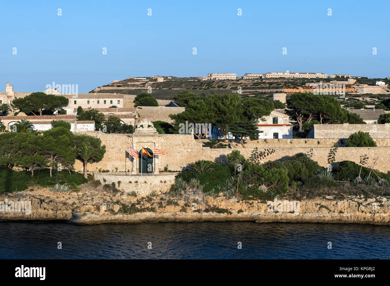 Fortaleza de la Mola, La Mola fortezza, ma-, Mahon, Minorca, Isole Baleari, Spagna. Foto Stock