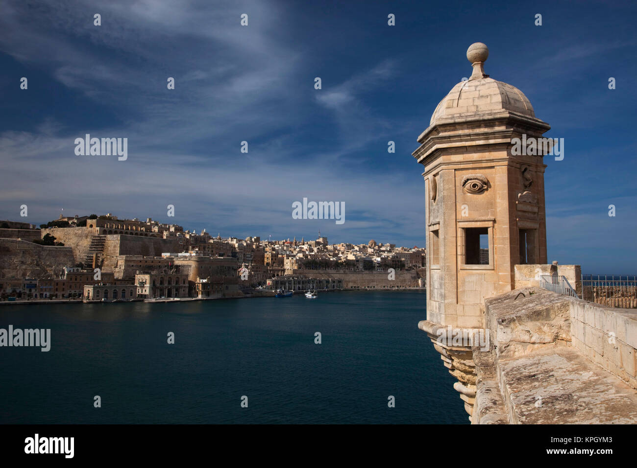 Malta, La Valletta, Senglea, L-Isla, Senglea punto la vedette lookout Foto Stock