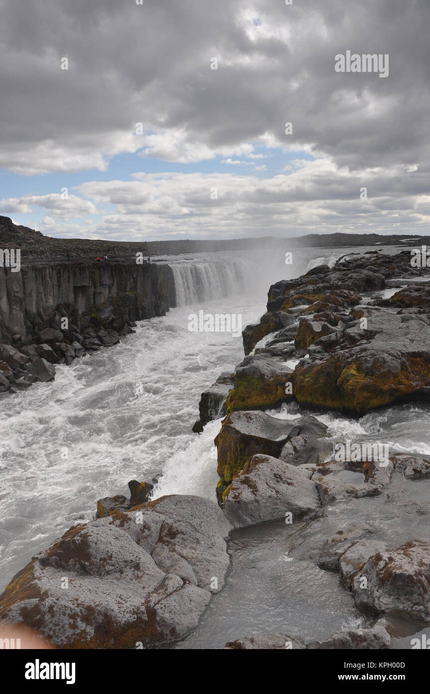 Selfoss, isola, wasserfall, fluss, Kaskade, kaskaden, Bach, bergbach, wildbach, natur, landschaft, gewalrtig, Jökulsárgljúfur, schlucht, canyon, del Grand Canyon Foto Stock