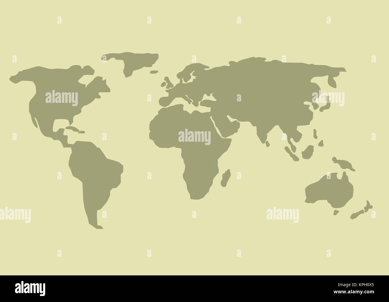 Semplice Mappa Del Mondo Immagine E Vettoriale Alamy Cartina Del Mondo Semplice