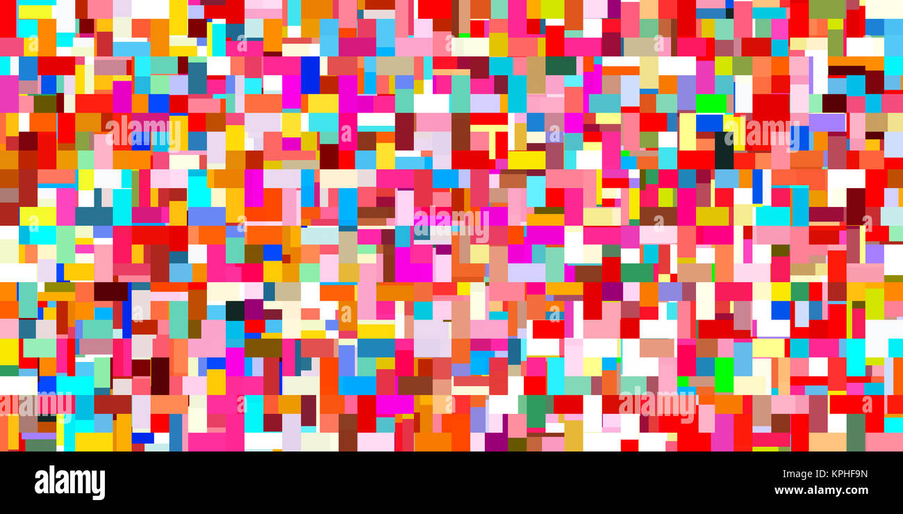 Moderno retrò tema sfondo con quadrati colorati Foto Stock