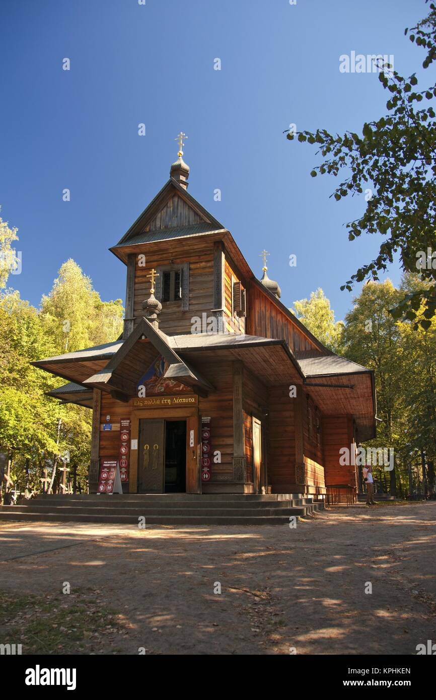 Chiesa principale del monastero, Santo Mountainf di Grabarka sa anche come la "Montagna delle Croci". Il più importante luogo di culto ortodosso in Polonia. Foto Stock