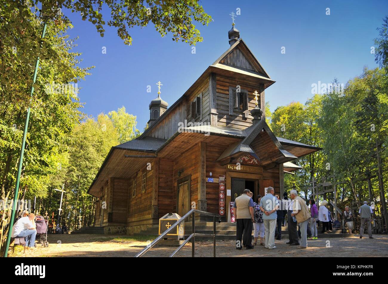 Chiesa principale del monastero, Santo Mountainf di Grabarka sa anche come la "Montagna delle Croci". Il più importante luogo di culto ortodosso in Polonia. Foto Stock