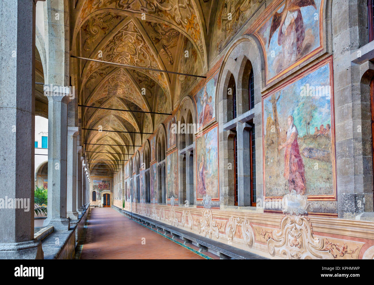 Il Chiostro di Santa Chiara (Chiostro di Santa Chiara), Convento di Santa Chiara, Napoli, campania, Italy Foto Stock