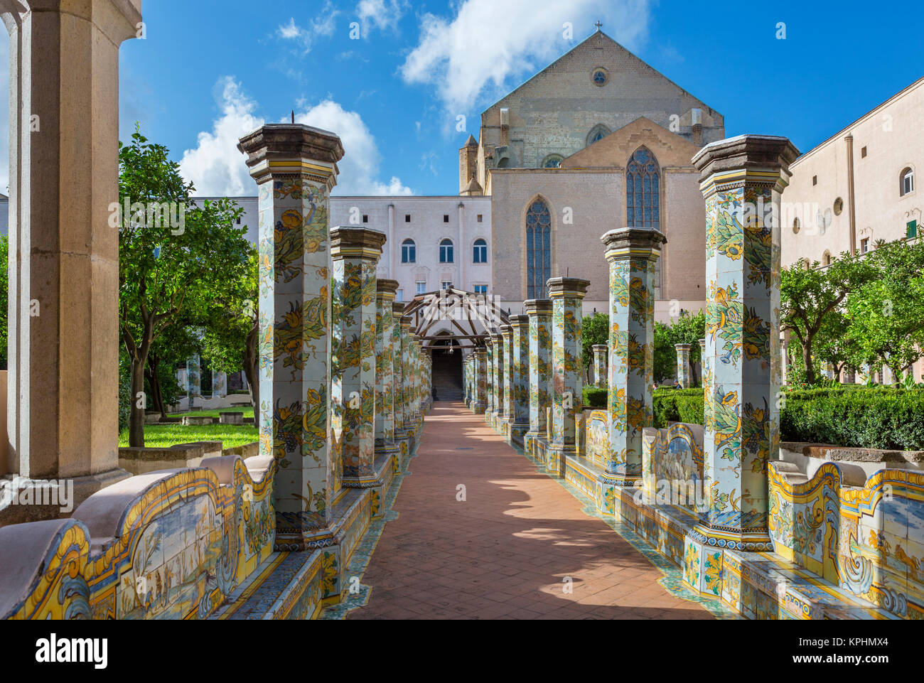 Garaden nel chiostro di Santa Chiara (Chiostro di Santa Chiara), Convento di Santa Chiara, Napoli, Italia Foto Stock