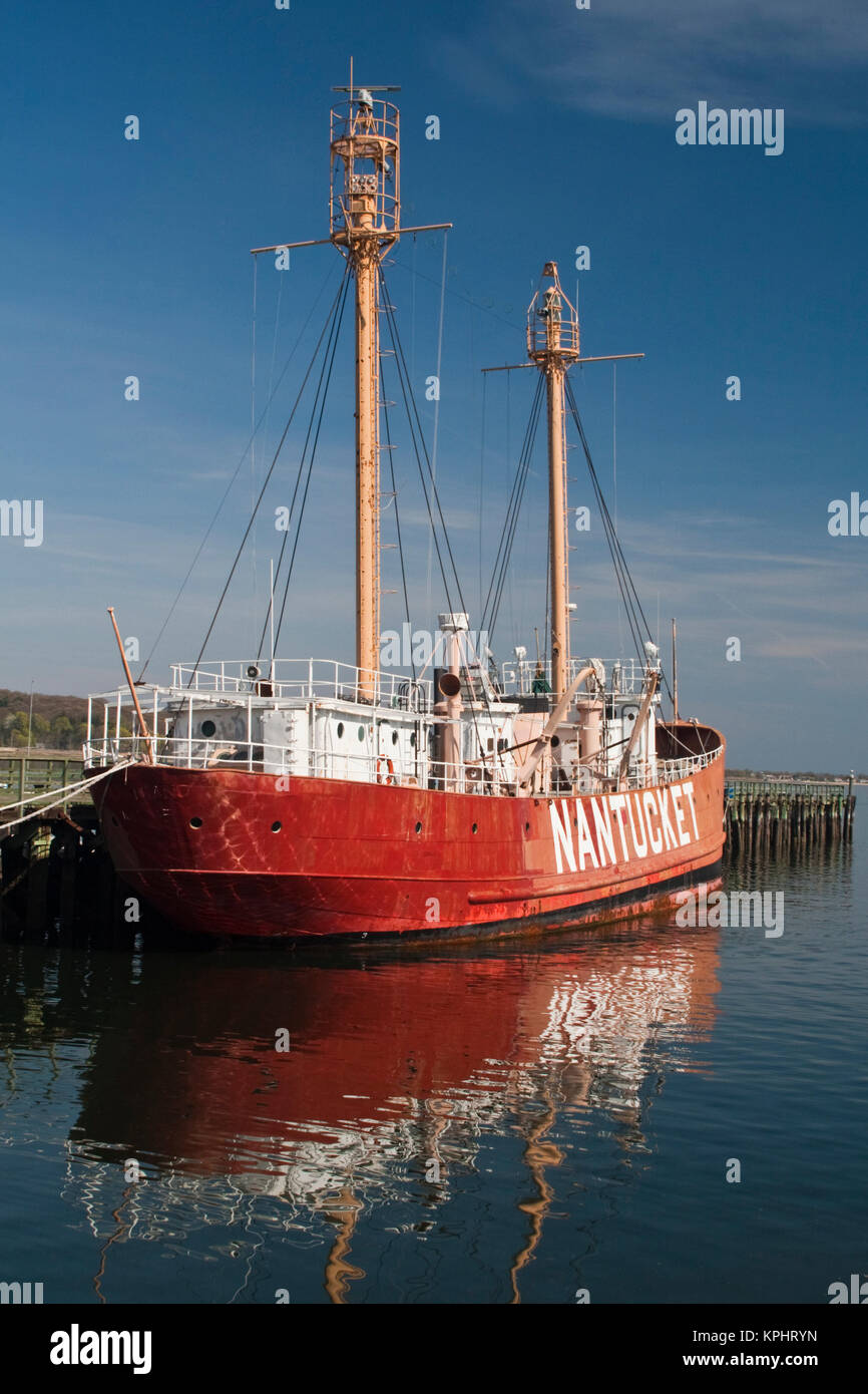 Stati Uniti d'America, New York, Cove collo. Nantucket Lightship, Oyster Bay Harbor. Foto Stock