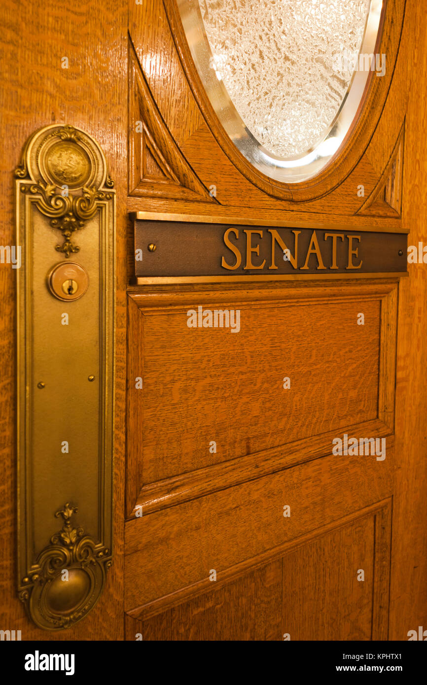 Stati Uniti d'America, Sud Dakota, Pierre, South Dakota State Capitol, Senato sportello della camera Foto Stock