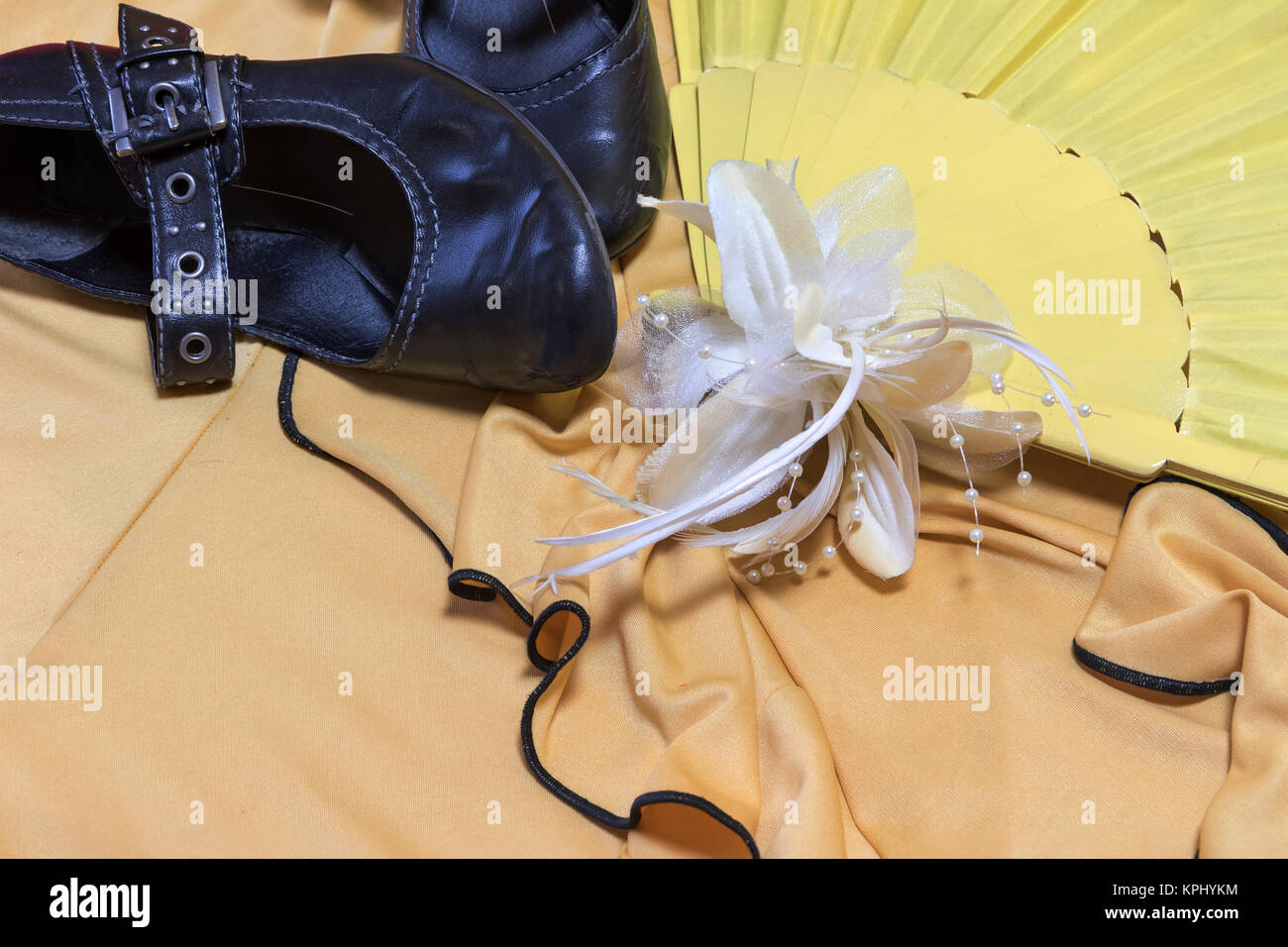 Vista ingrandita della danza flamenca assesories Foto Stock