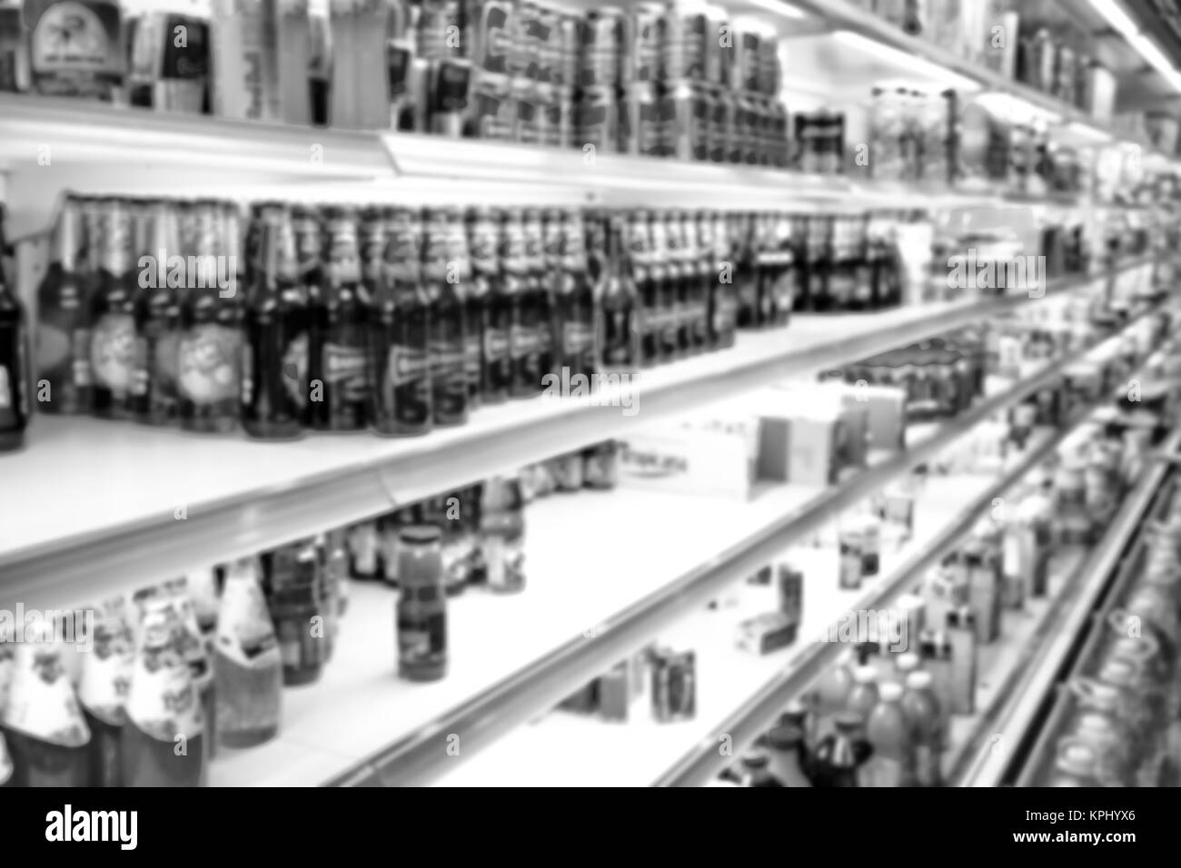 Piena di colori sfumati nel supermercato come shopping concetto di sfondo Foto Stock