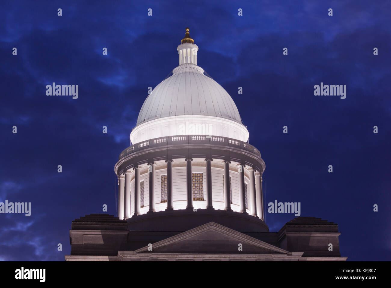 Stati Uniti d'America, Arkansas, Little Rock Arkansas State Capitol esterno al tramonto Foto Stock