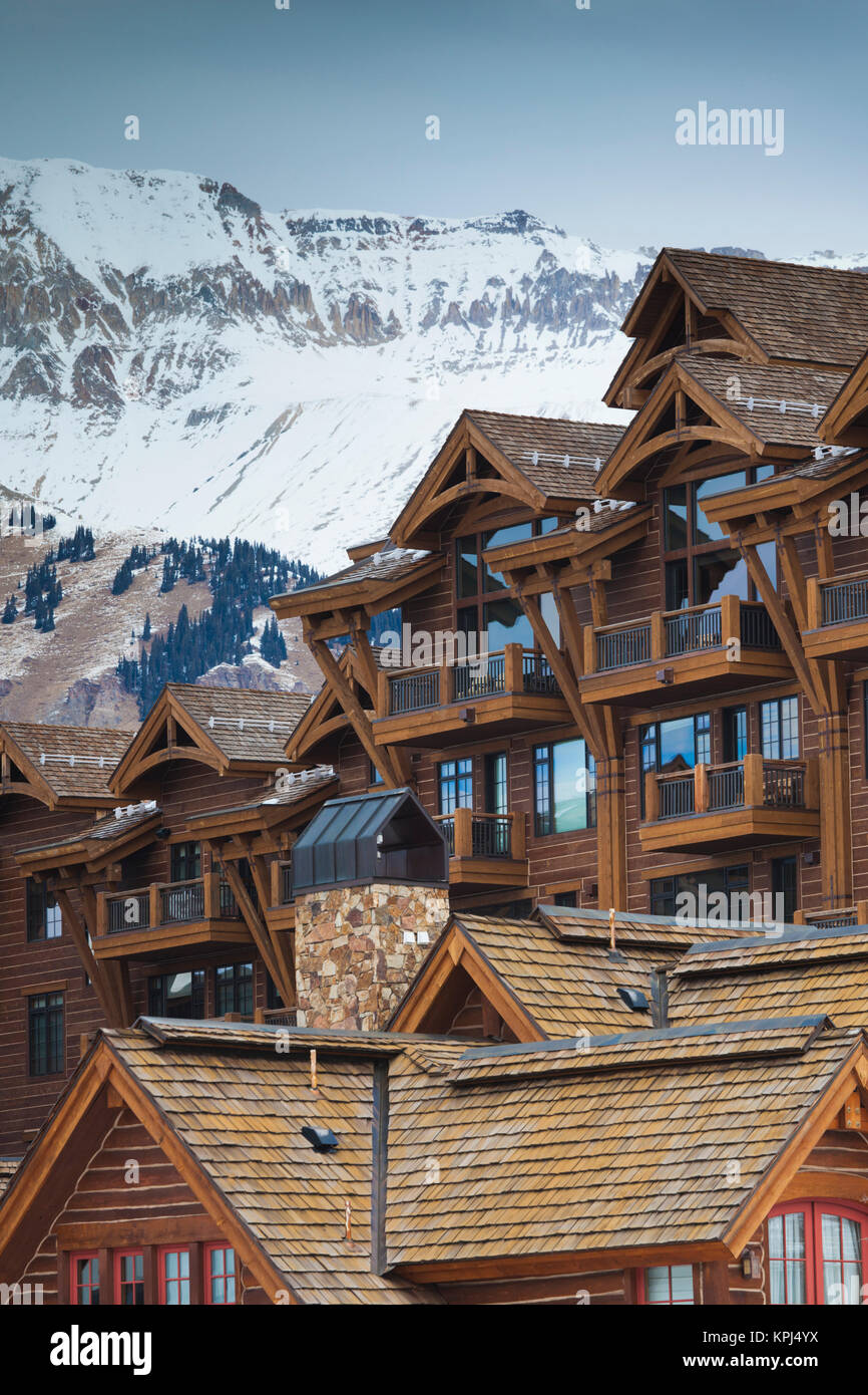 Stati Uniti d'America, Colorado, Telluride, villaggio di montagna Ski Area Foto Stock