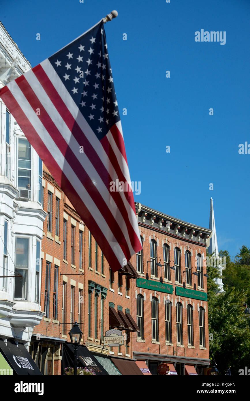 La galena, la storica città mineraria in NW Illinois, palazzi ottocenteschi, popolare destinazione di viaggio Foto Stock