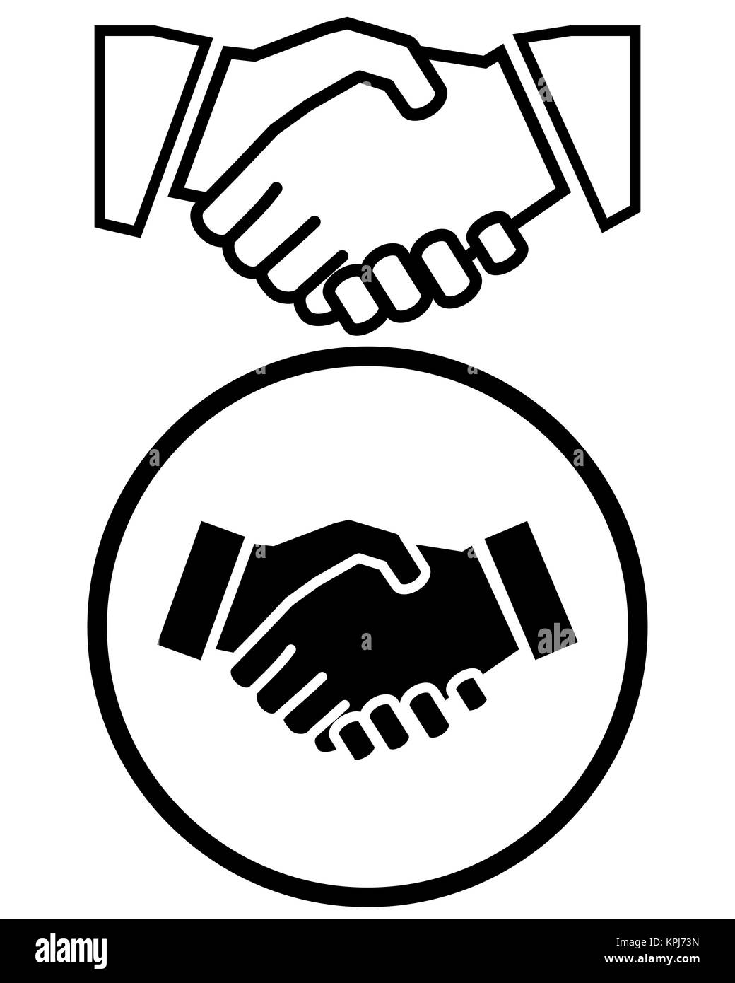 Business handshake icona solido, contratto e accordo, grafica vettoriale Foto Stock