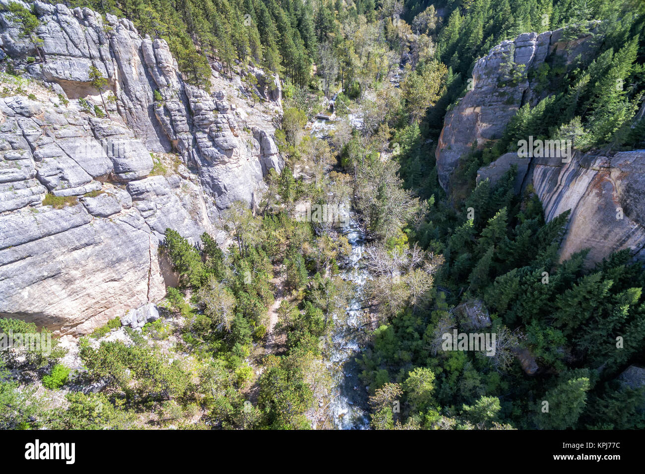 Vista aerea del Sud Piney Creek Foto Stock