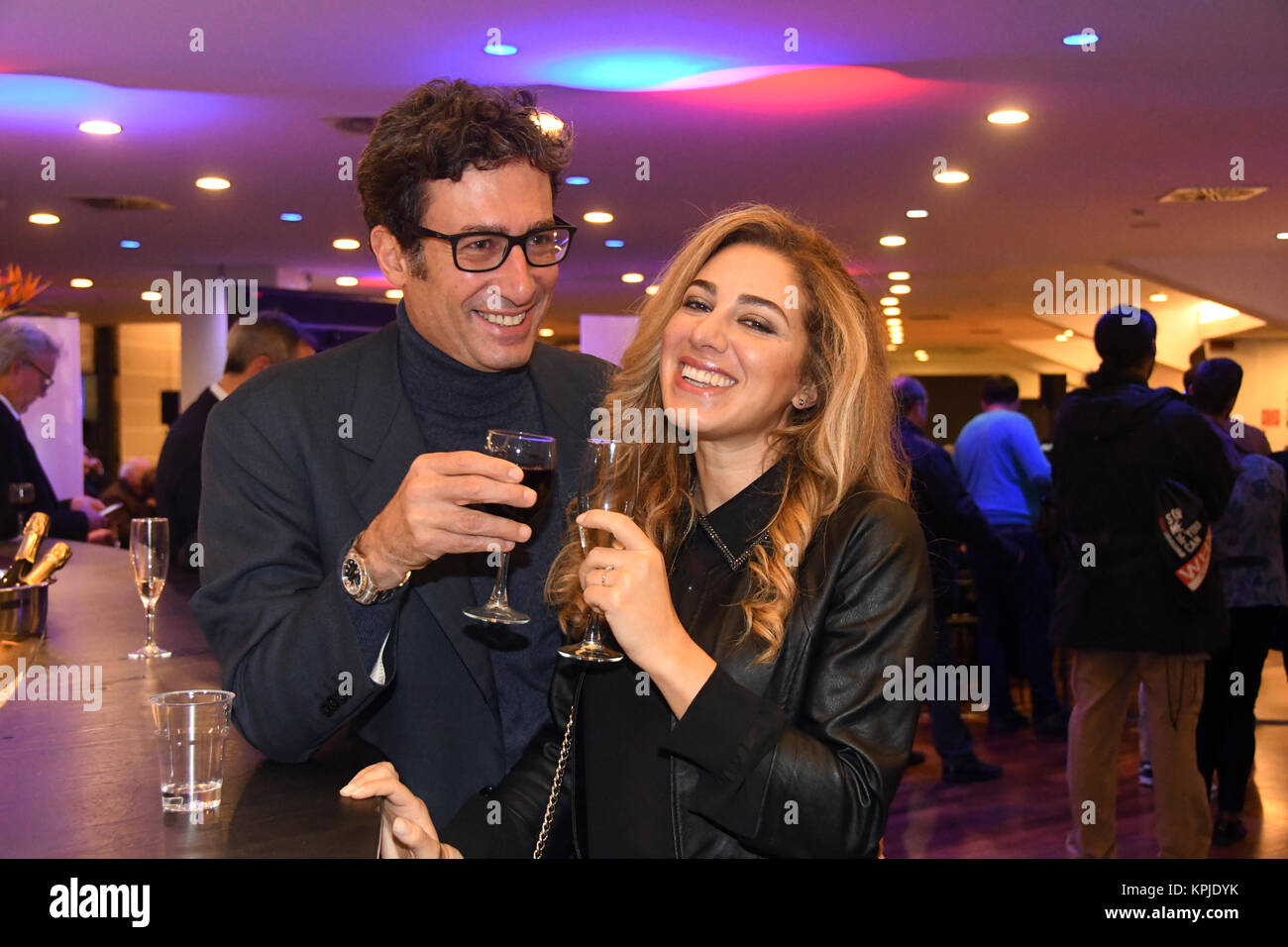 Roma, Italia. Il 15 dicembre, 2017. Roma Italia 15-12-2017- Giuliano Gemma Award. Paolo Calissano e Fabiola Palese Credito: Giuseppe Andidero/Alamy Live News Foto Stock