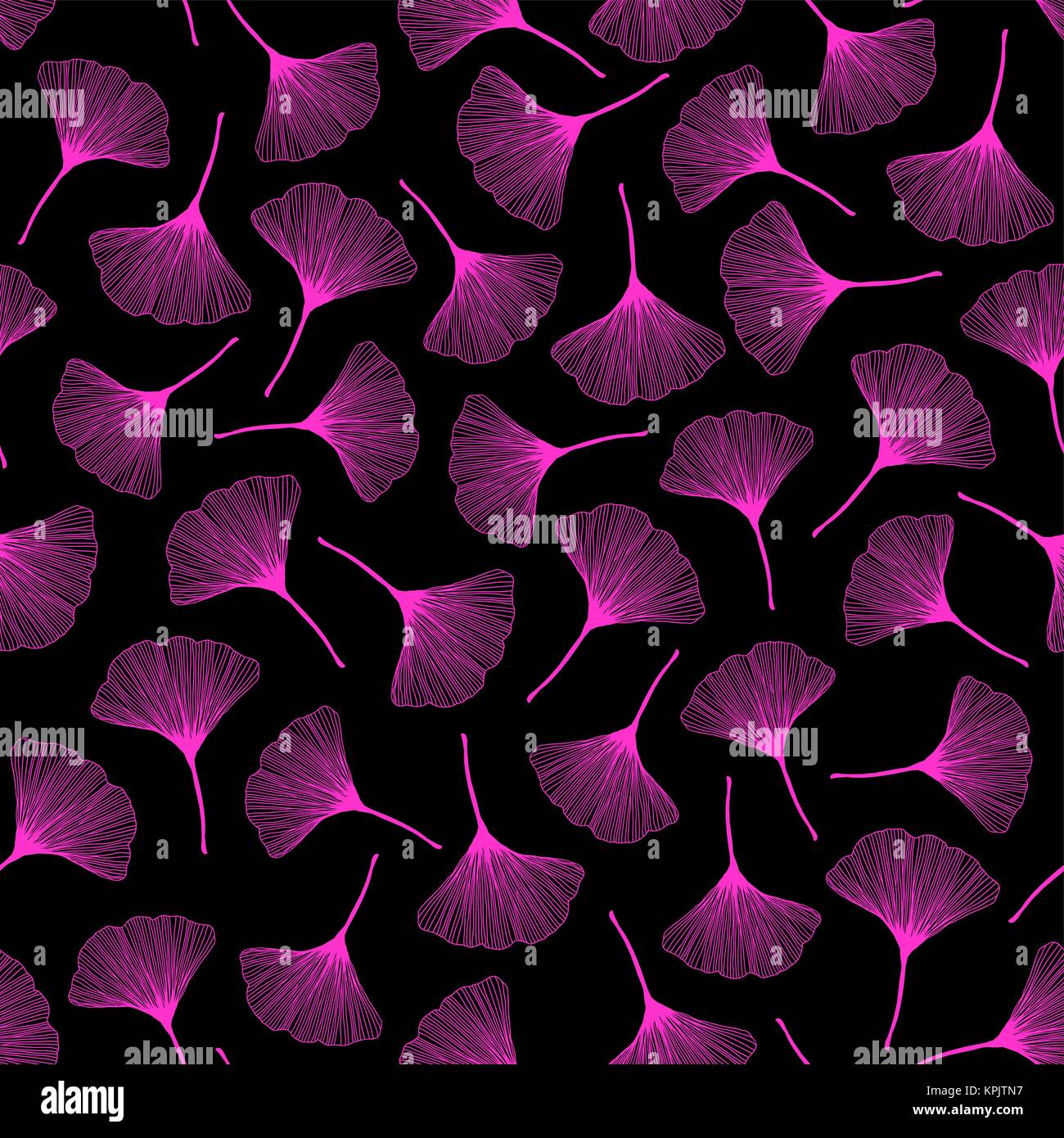 Astratto modello di foglia. Senza cuciture. Foglie di Ginkgo. Motivo del fogliame. Il contrasto sfondo della pagina web. Infinite texture. Per la decorazione o la stampa su tessuto. Pa Illustrazione Vettoriale