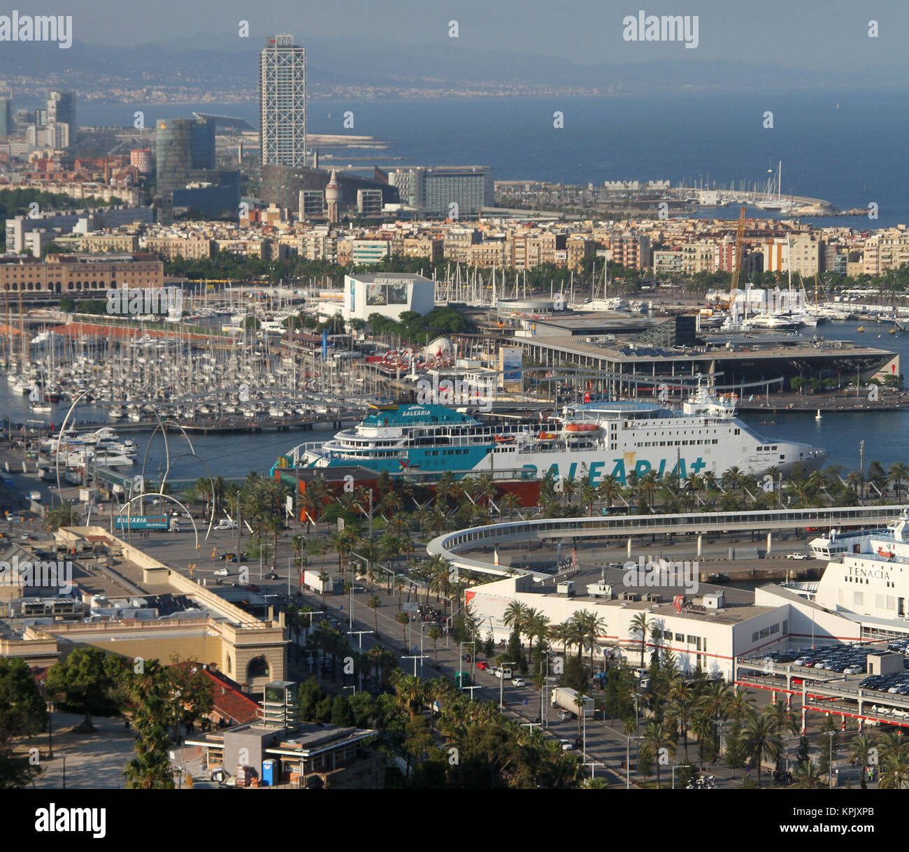 Vista aerea degli edifici nella città di Barcellona, Spagna. Foto Stock