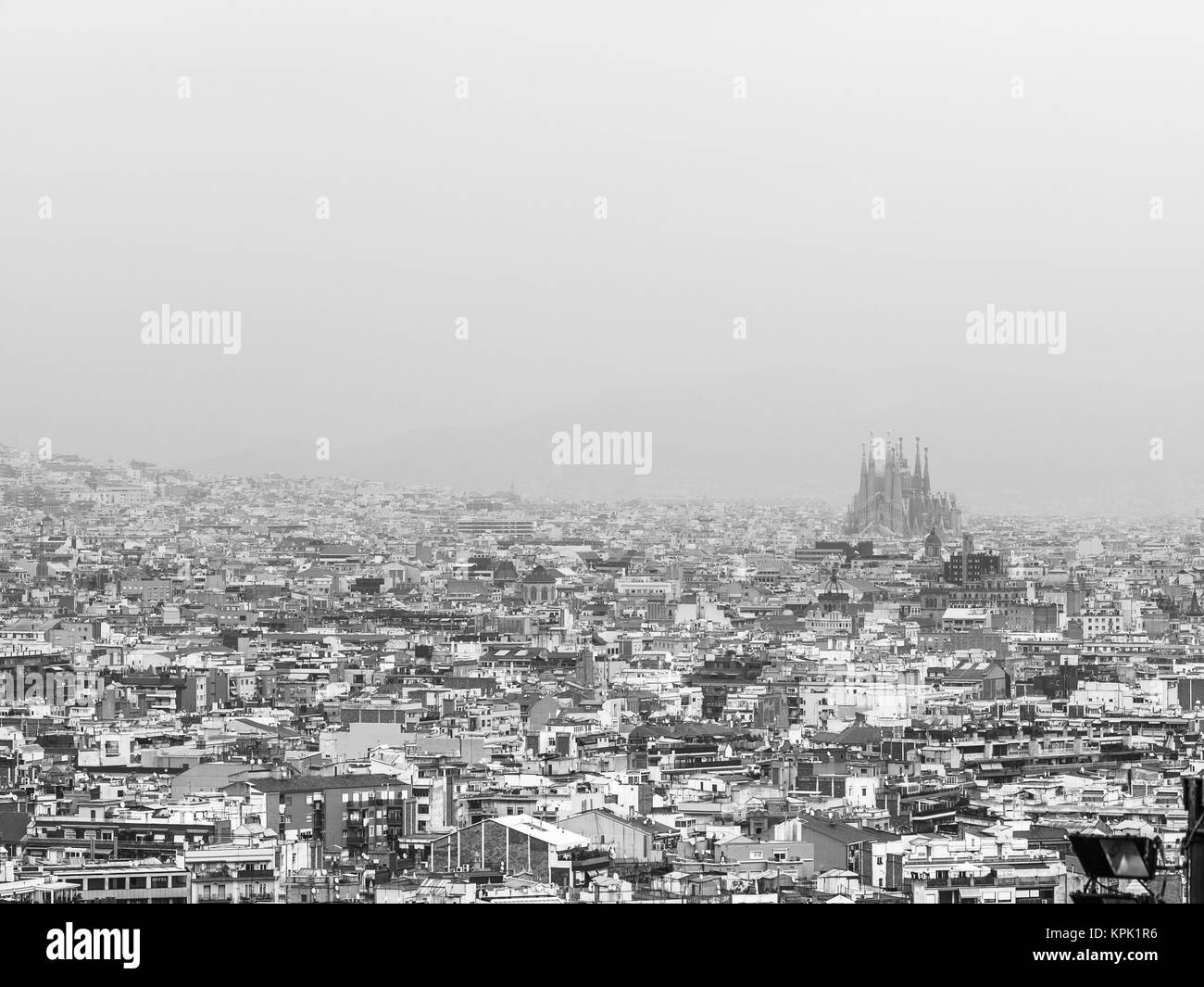 Viste della città di Barcellona dal Montjuic Foto Stock