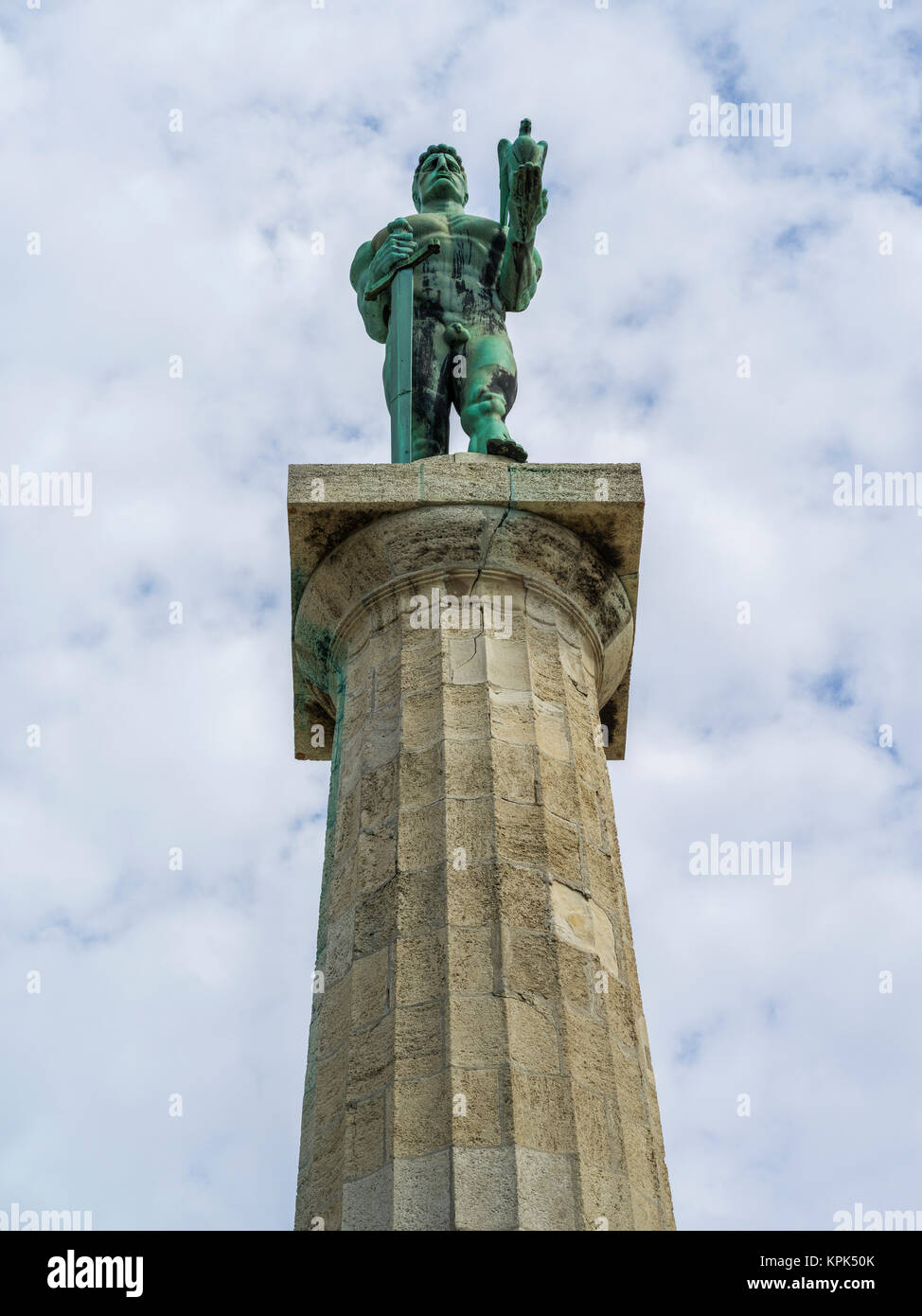 Victor è un monumento della città alta della Fortezza di Belgrado; Belgrado e Vojvodina, Serbia Foto Stock