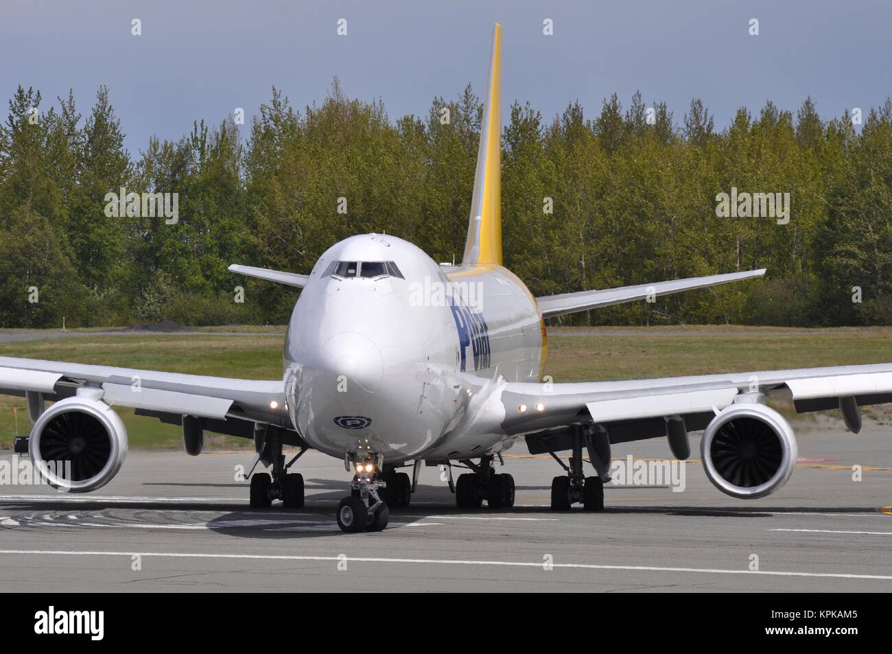 POLAR AIR CARGO BOEING 747-8F N851GT in partenza di Anchorage. Foto Stock
