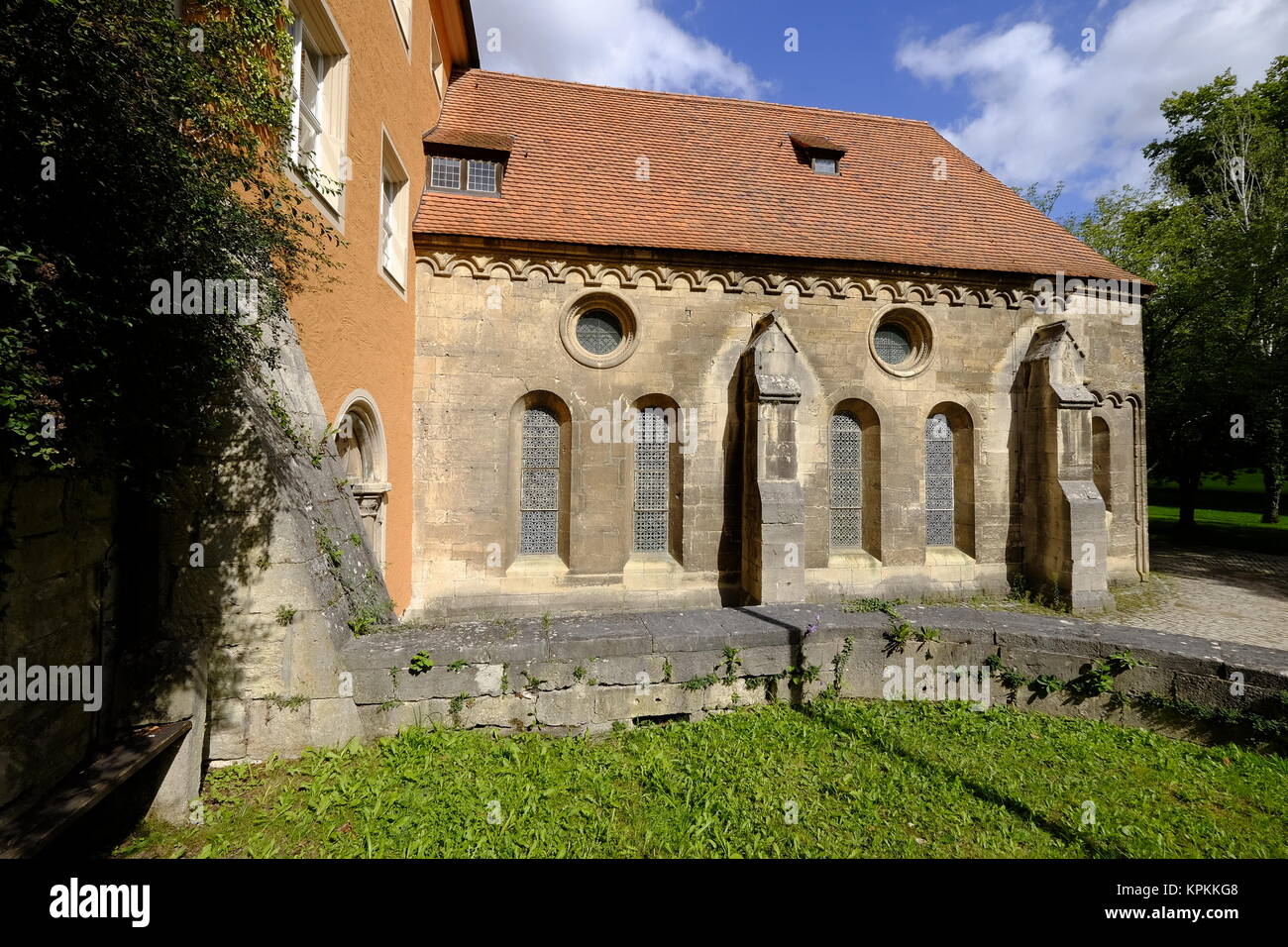 Monastero schulpforte con giardino del monastero in schulpforte a naumburg sulla strada romantica,burgenlandkreis,sachsen-anhalt,germania Foto Stock