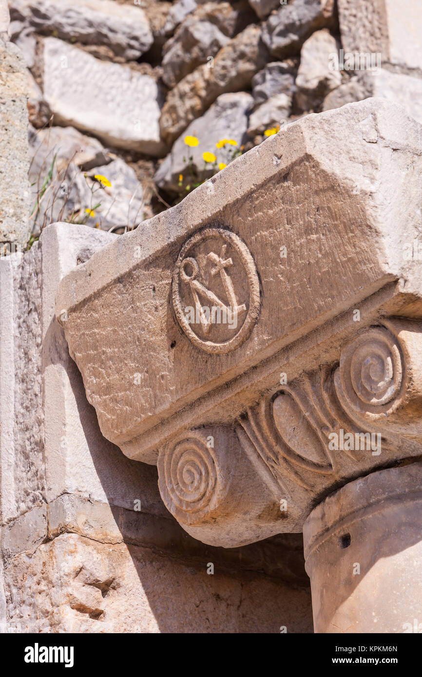 Simbolo cristiano a Selcuk in Turchia Foto Stock