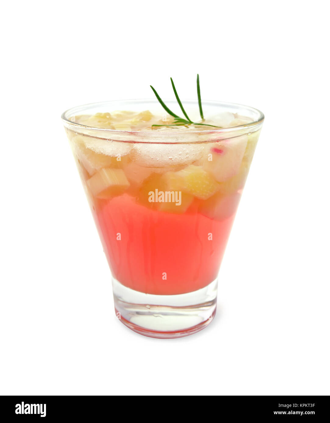 La limonata con il rabarbaro e rosmarino in vetro Foto Stock