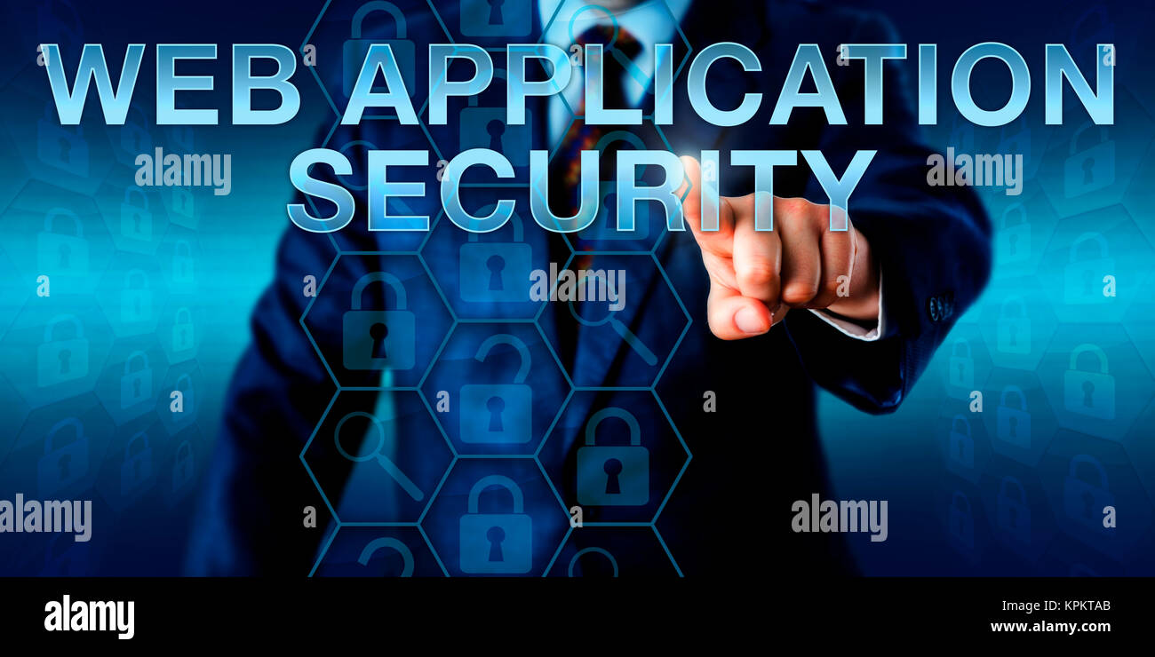 L'utente finale di toccare protezione per applicazioni Web Foto Stock